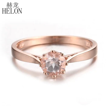 HELON Solid 14K Rose Gold Flawless Round 5.5mm Genuine Natural Morganite Engagement Wedding Women Solitaire Trendy Jewelry Ring
HELON Solid 14K Rose Gold Flawless Round 5.5mm Genuine Natural Morganite Engagement Wedding Women Solitaire Trendy Jewelry Ring