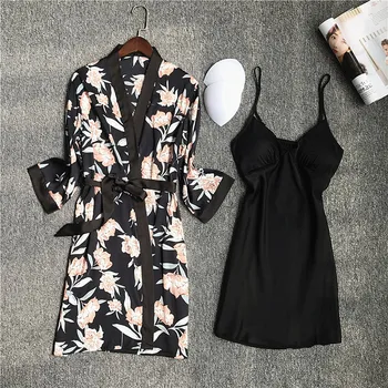 Female Sleepwear Sexy Lace Robe & Gown Sets Sleep Lounge Nightwear Bathrobe Night Dress Robe Pijamas with Chest Pads
Female Sleepwear Sexy Lace Robe & Gown Sets Sleep Lounge Nightwear Bathrobe Night Dress Robe Pijamas with Chest Pads