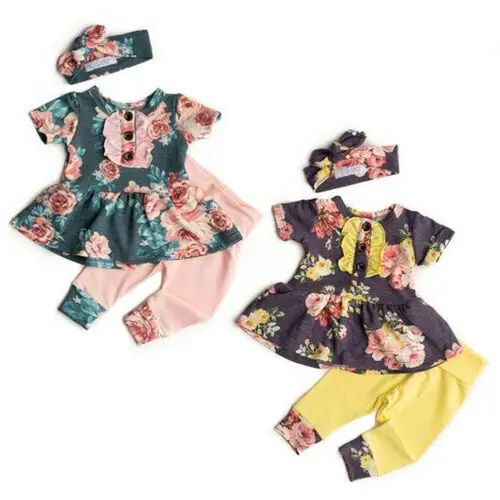 2019 Casual Newborn Kids Baby Girls Outfits Clothes Short Sleeve T-shirt Tops Dress +Floral Leggings
2019 Casual Newborn Kids Baby Girls Outfits Clothes Short Sleeve T-shirt Tops Dress +Floral Leggings