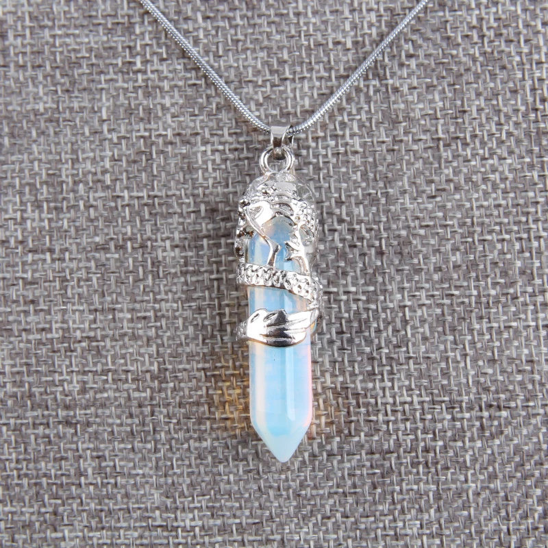 Natural Stone Necklace Opal Pendant Bullet Shape Crystal Chinese Dragon Guardian For Gifts
Natural Stone Necklace Opal Pendant Bullet Shape Crystal Chinese Dragon Guardian For Gifts