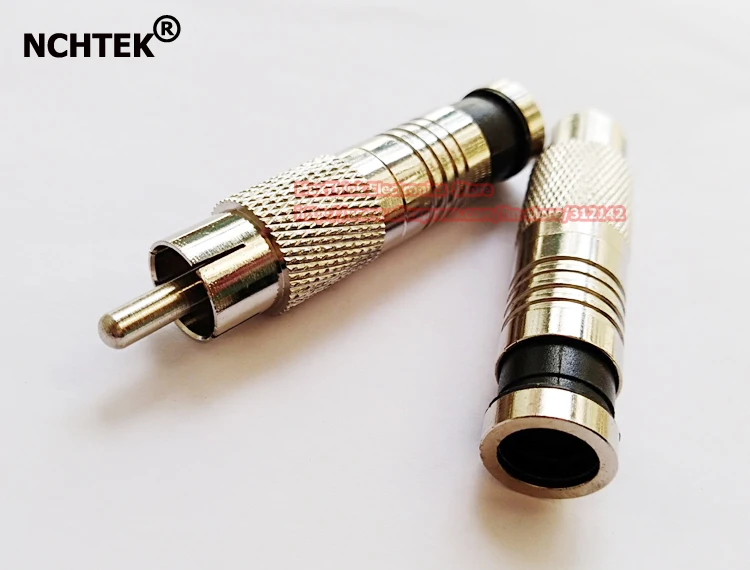 NCHTEK RG59 RCA компрессионные разъемы для кабеля видеонаблюдения Видео Аудио кабель