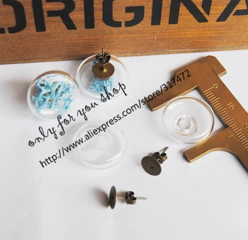 Wholesale 100sets 20mm Flat Round Glass bubble vial pendant & 10mm pad antique bronze earpin DIY glass vial stud earring
Wholesale 100sets 20mm Flat Round Glass bubble vial pendant & 10mm pad antique bronze earpin DIY glass vial stud earring