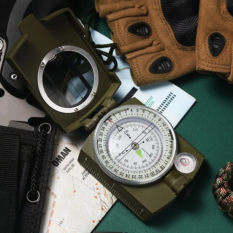 

Eyeskey Multifunctional Military Lensatic Tactical Compass Impact Resistant and Waterproof Metal Sighting Navigation Compasses