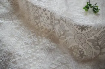 2 yards Ivory Embroidered Organza Lace Fabric, cotton embroidered lace curtain fabric MF099
2 yards Ivory Embroidered Organza Lace Fabric, cotton embroidered lace curtain fabric MF099
