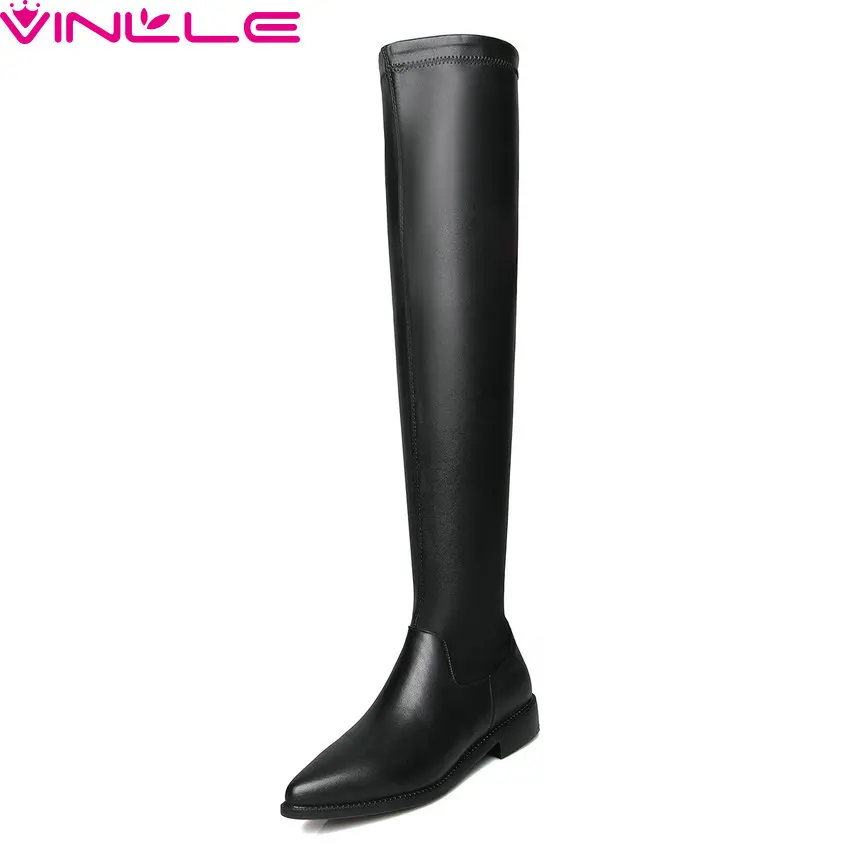 VINLLE 2019 Fashion Women Boots Genuine Leather Pointed Toe All Match Low Heel Casual Zipper Concise Ladies Shoes Size 34-42
VINLLE 2019 Fashion Women Boots Genuine Leather Pointed Toe All Match Low Heel Casual Zipper Concise Ladies Shoes Size 34-42