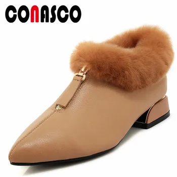 CONASCO New Women Genuine Leather Pumps High Heels Pointed Toe Zipper Party Wedding Shoes Woman Newest Soft Leather Basic Pumps
CONASCO New Women Genuine Leather Pumps High Heels Pointed Toe Zipper Party Wedding Shoes Woman Newest Soft Leather Basic Pumps