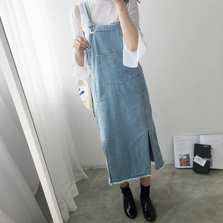 2018 Korean Style New Women Casual Big Pocket Jean Fashion Blue Side Open Hem Denim Dress Harajuku High Waist Long Girls Dresses
2018 Korean Style New Women Casual Big Pocket Jean Fashion Blue Side Open Hem Denim Dress Harajuku High Waist Long Girls Dresses