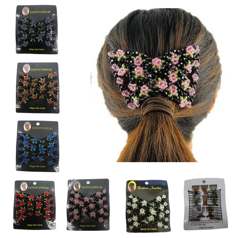 Elegant Fashion Hair Accessories Decor Women Magic Stretchy Hair Combs Clips Pin Beads Elasticity Metal Plastic Hairpin Gift 
Elegant Fashion Hair Accessories Decor Women Magic Stretchy Hair Combs Clips Pin Beads Elasticity Metal Plastic Hairpin Gift