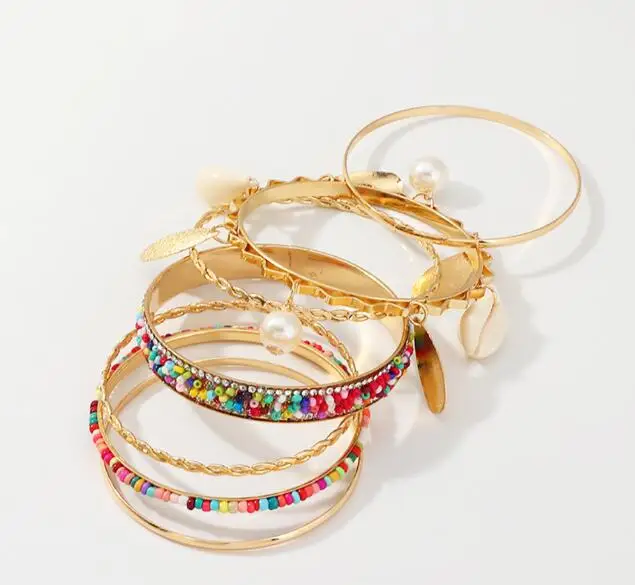 7Pcs/Set Bohemian Women Cowrie Shell Faux Pearl Charm Beaded Bangle Bracelet Fashion
7Pcs/Set Bohemian Women Cowrie Shell Faux Pearl Charm Beaded Bangle Bracelet Fashion