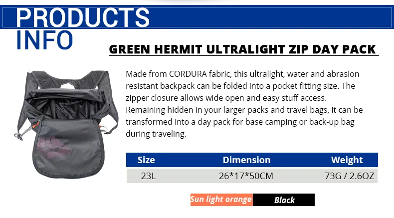 green hermit backpack