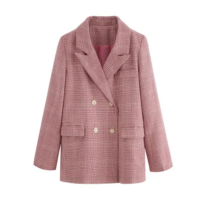 European Brand New Designer 2019 Autumn women Casual Plaid Blazer feminino Double Breasted Jacket Pink Black
European Brand New Designer 2019 Autumn women Casual Plaid Blazer feminino Double Breasted Jacket Pink Black