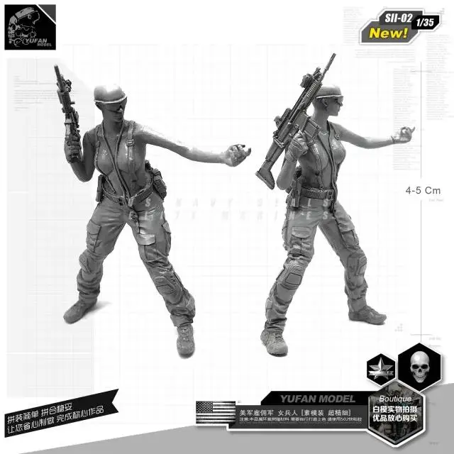 1//35 USA Special Forces Female Soldier SII-02 Figure Resin Unpainted Model Kit