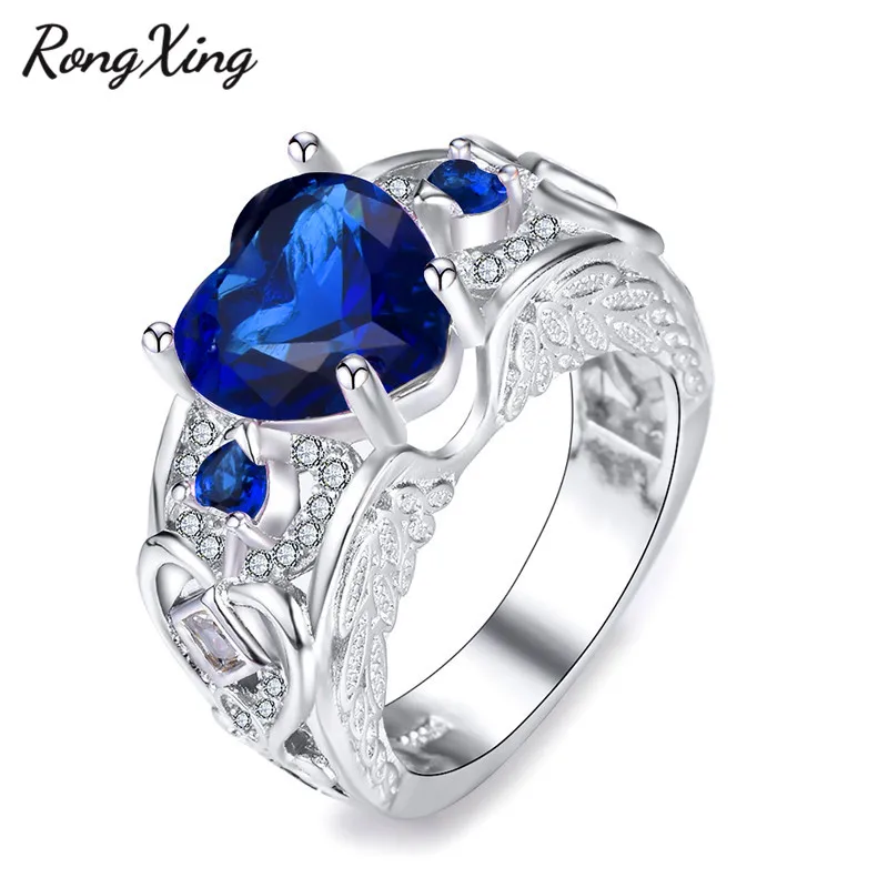 RongXing Charm Multicolor Heart Zircon Angel Wings Rings for Women 925 Sterling Silver Filled Purple/Blue/Pink Birthstone Ring
RongXing Charm Multicolor Heart Zircon Angel Wings Rings for Women 925 Sterling Silver Filled Purple/Blue/Pink Birthstone Ring