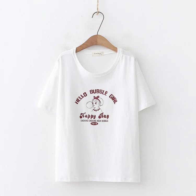 2019 Summer New Harajuku Cartoon Print Girls Short-sleeved O-neck T-shirt Loose Women's Slim Body Soft Ladies T-shirt Top
2019 Summer New Harajuku Cartoon Print Girls Short-sleeved O-neck T-shirt Loose Women's Slim Body Soft Ladies T-shirt Top