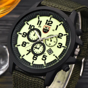 

XINEW Fashion Russian Army Green Watches Men Nylon Strap Casual Quartz Watch with Date Calendar Relogio Masculino Marca Original