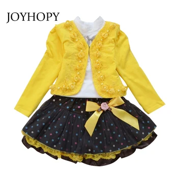 JOYHOPY Children Clothing Set 3 PCS Lace Shirts+Jackets+Skirt Princess Bowknot Kids Clothes Autumn Winter Baby Girl Clothes
JOYHOPY Children Clothing Set 3 PCS Lace Shirts+Jackets+Skirt Princess Bowknot Kids Clothes Autumn Winter Baby Girl Clothes