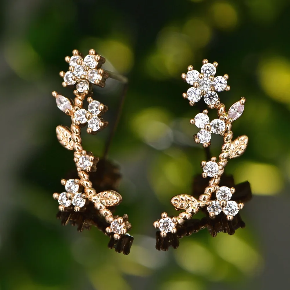 Josbores New Crystal Lady Gold Color Zircon Leaf Flower Stud Earrings for Women Girl Small Ear Cuff Clips Cuff Jewelry
Josbores New Crystal Lady Gold Color Zircon Leaf Flower Stud Earrings for Women Girl Small Ear Cuff Clips Cuff Jewelry