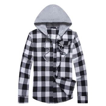 Long Sleeve Hooded Plaid Shirt Mens Maximum Size 2XL Black Red Teen Fashion Casual Man Shirts Loose Comfort 2018
Long Sleeve Hooded Plaid Shirt Mens Maximum Size 2XL Black Red Teen Fashion Casual Man Shirts Loose Comfort 2018