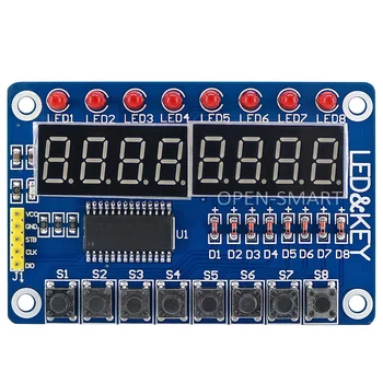 OPEN-SMART TM1638 8-Digit Display Module w/ Key LED Bar for Arduino UNO R3 / Nano / Mega2560
OPEN-SMART TM1638 8-Digit Display Module w/ Key LED Bar for Arduino UNO R3 / Nano / Mega2560