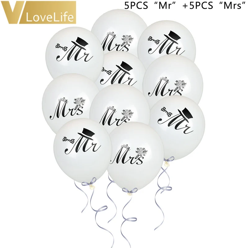 10pcs Good Quality 10inch Round White Print Mr&Mrs Latex Balloons Happy Wedding Valentine's Day Event Air Globos Supplies
10pcs Good Quality 10inch Round White Print Mr&Mrs Latex Balloons Happy Wedding Valentine's Day Event Air Globos Supplies