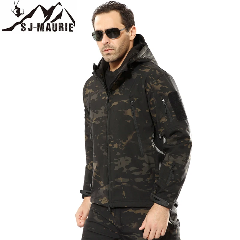 Мужская куртка с капюшоном Multicam Jjacket зимняя флисовая Военная тактическая одежда