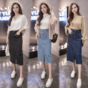 Hot Design 2020 Summer Sexy Women Fashion Denim Jeans Pencil Skirts Sexy Single Breasted Knee Length Skirt
Hot Design 2020 Summer Sexy Women Fashion Denim Jeans Pencil Skirts Sexy Single Breasted Knee Length Skirt
