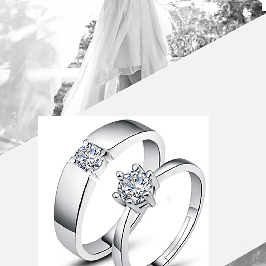 Simple Elegant Women Men Couples Lovers Crystal Wedding Engagement Couple Rings bague femme argent 925 #20
Simple Elegant Women Men Couples Lovers Crystal Wedding Engagement Couple Rings bague femme argent 925 #20