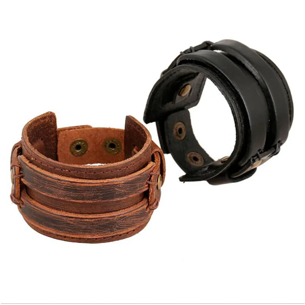 High Quality Retro Genuine Leather Wide Bracelet Man Women Antique Unisex Jewelry Accessory Steampunk Style Bracelet Bangle
High Quality Retro Genuine Leather Wide Bracelet Man Women Antique Unisex Jewelry Accessory Steampunk Style Bracelet Bangle
