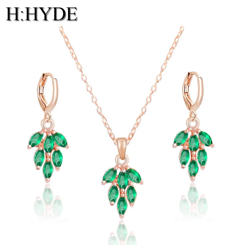 H:HYDE 7 Colors Design Leaves Crystal Earrings Necklace Set Gold Color Chain Jewelry Sets Wedding Jewelry Valentine's Gift
H:HYDE 7 Colors Design Leaves Crystal Earrings Necklace Set Gold Color Chain Jewelry Sets Wedding Jewelry Valentine's Gift