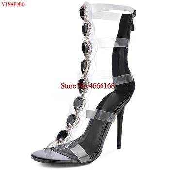 2019 Fashion Summer Sandals Women Buckle Strap Luxury Crystal Transparent PVC High Heels Sexy Open Toe Gladiator Sandals Woman
2019 Fashion Summer Sandals Women Buckle Strap Luxury Crystal Transparent PVC High Heels Sexy Open Toe Gladiator Sandals Woman