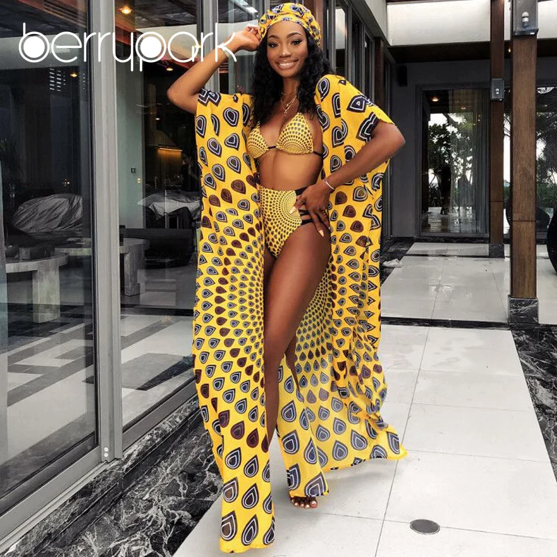 BerryPark Peacock Print High Waist Bikini Set + Cover Up 3 Piece Set Swimsuit 2019 Women Swimming Suit Beach Wear Dropshipping
BerryPark Peacock Print High Waist Bikini Set + Cover Up 3 Piece Set Swimsuit 2019 Women Swimming Suit Beach Wear Dropshipping