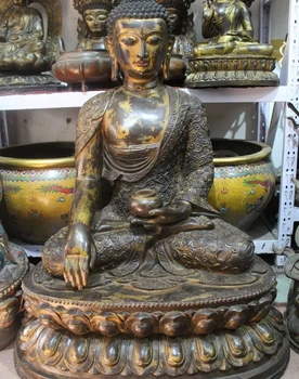 39" Old Tibet Buddhism Bronze Gild Shakyamuni Amitabha Buddha Sakyamuni Statue
39" Old Tibet Buddhism Bronze Gild Shakyamuni Amitabha Buddha Sakyamuni Statue