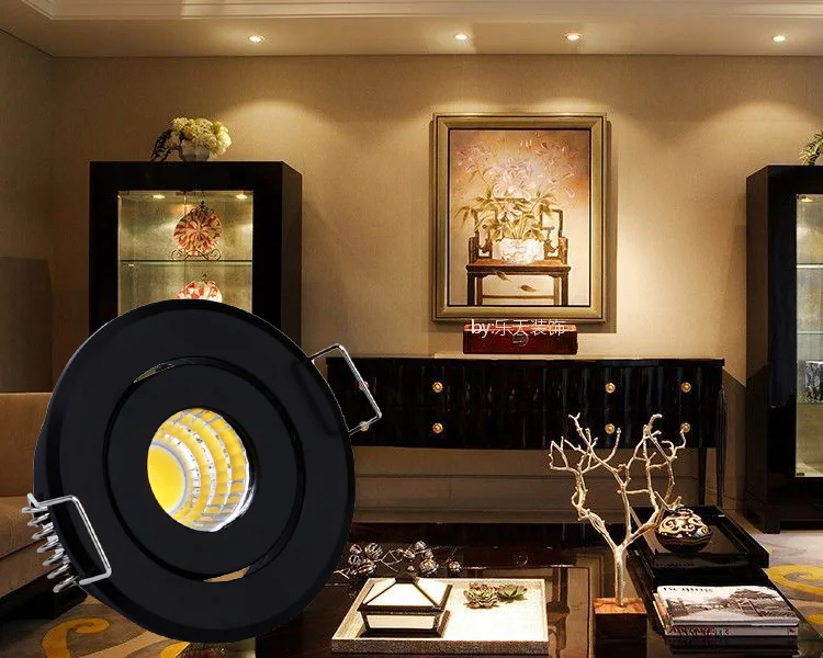 Description Picture 2 of itemMini 5W Led Spotligh COB Dimmable 230v LED Downlight Satin Nickel Miniature Jewelry Display 40mm Cut Hole Cabinet Lamp