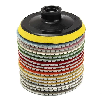16Pcs Diamond Polishing Pads Kit 4 Inch 100 Mm Wet/Dry For Granite Stone Concrete Marble Polishing Use Grinding Discs Set
16Pcs Diamond Polishing Pads Kit 4 Inch 100 Mm Wet/Dry For Granite Stone Concrete Marble Polishing Use Grinding Discs Set