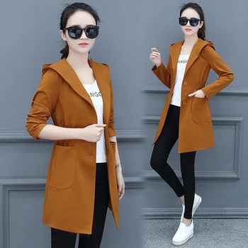 Long coats 2018 spring and autumn korean fashion new leisure coat trench women girl casual clothes hoodies top outfit hood
Long coats 2018 spring and autumn korean fashion new leisure coat trench women girl casual clothes hoodies top outfit hood