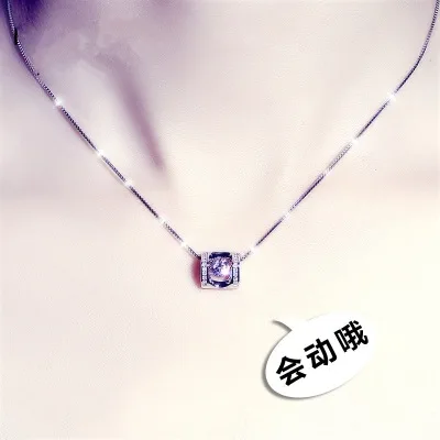 New Angel Kiss Unique Purple Cubic Zirconia Necklace and 925 Silver Pendant Female Necklace Fashion Jewelry
New Angel Kiss Unique Purple Cubic Zirconia Necklace and 925 Silver Pendant Female Necklace Fashion Jewelry