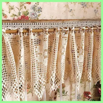 1Pc Home Decoration Pastoral Style Coffee Curtains Handmade CrochetCotton Short Curtains For Kitchen Embroideried Hollow Lace
1Pc Home Decoration Pastoral Style Coffee Curtains Handmade CrochetCotton Short Curtains For Kitchen Embroideried Hollow Lace
