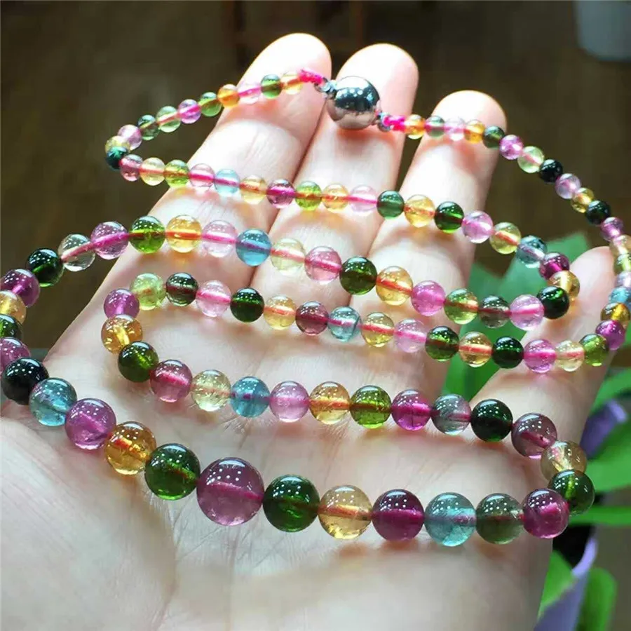 9-10mm Genuine Colorful Natural Tourmaline Quartz Crystal Round Beads Women Necklace
9-10mm Genuine Colorful Natural Tourmaline Quartz Crystal Round Beads Women Necklace