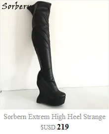 Sorbern Silver Shiny Knee High Boots For Women Square Heels Round Toe Custom Colors European Size 46 Ladies Boots Comfortable