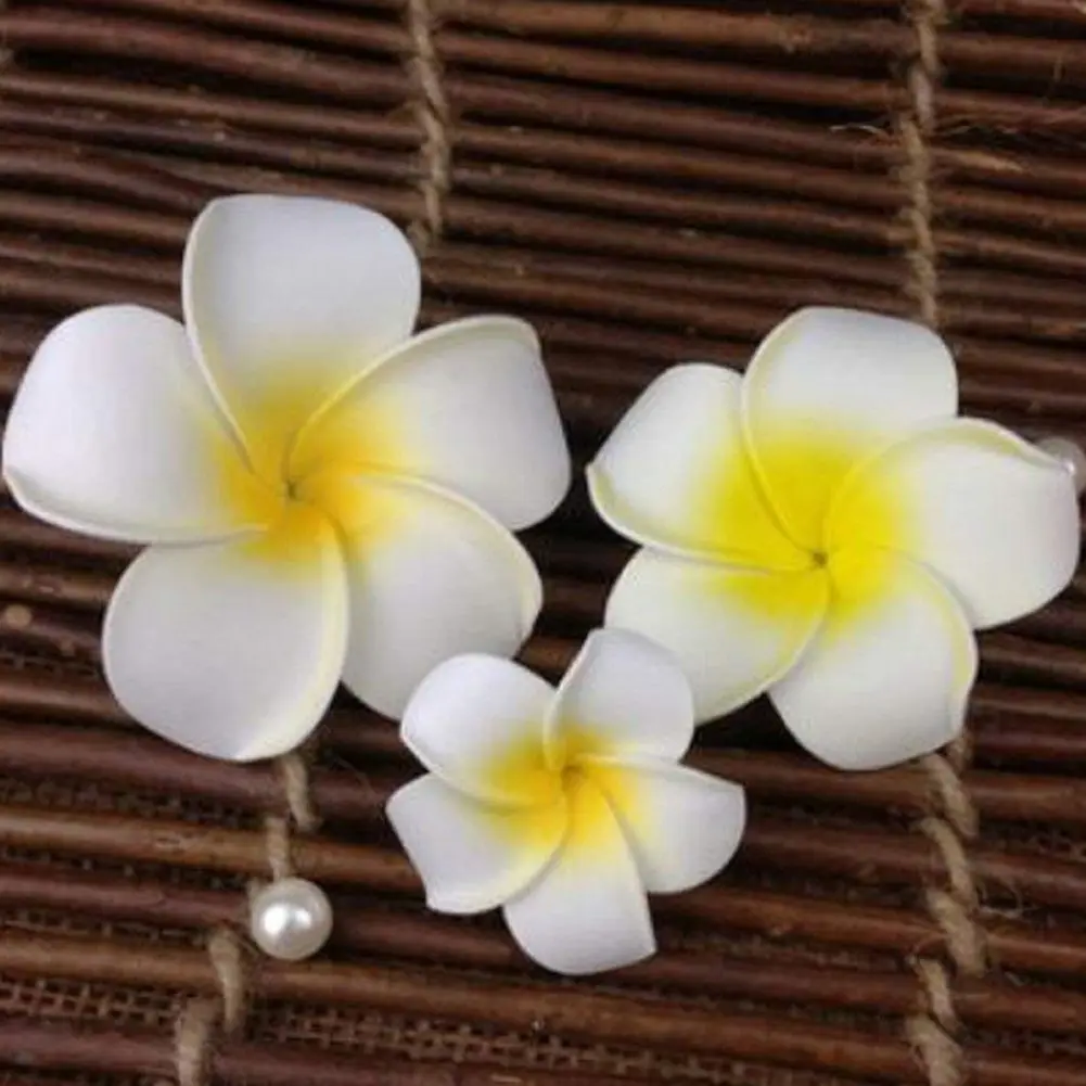 

3 Pcs Hawaiian Plumeria Flower Headpiece Hairpin Barrette Hair Clip Accessory Fancy Dress for wedding