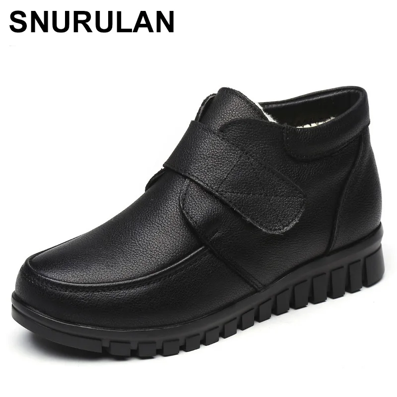 SNURULAN Fashion Genuine Leather Round Toe Women Snow Boots Winter Flat Ankle Boots Women Cotton Shoes Plush Warm Botte Femme
SNURULAN Fashion Genuine Leather Round Toe Women Snow Boots Winter Flat Ankle Boots Women Cotton Shoes Plush Warm Botte Femme