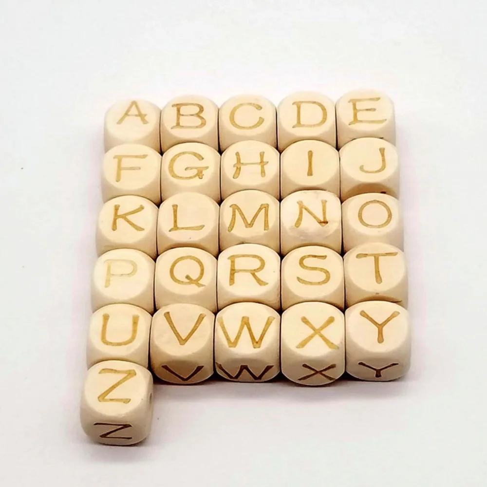 10/12mm 26pcs Square Wooden Alphabet Beads A-Z Letter beads for bracelets Spacer Baby Smooth Teether Jewelry Pacifier DIY
10/12mm 26pcs Square Wooden Alphabet Beads A-Z Letter beads for bracelets Spacer Baby Smooth Teether Jewelry Pacifier DIY