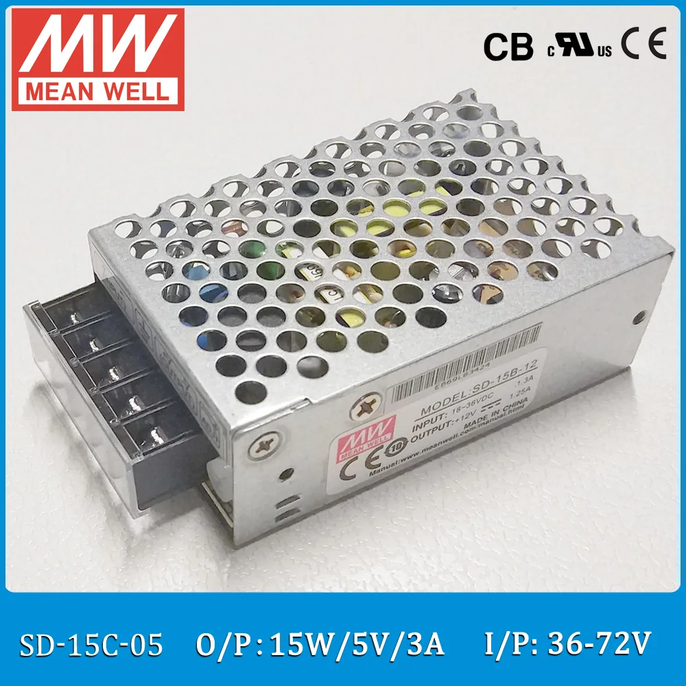 Original MEAN WELL SD-15C-05 DC/DC Single Output 15W 3A 5V Input 36~72VDC enclosed type converter
Original MEAN WELL SD-15C-05 DC/DC Single Output 15W 3A 5V Input 36~72VDC enclosed type converter