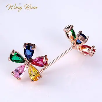 Wong Rain Boho 100% 925 Sterling Silver Natural Zircons Rose Gold Flower Ear Studs Wedding Engagement Party Earrings Wholesale
Wong Rain Boho 100% 925 Sterling Silver Natural Zircons Rose Gold Flower Ear Studs Wedding Engagement Party Earrings Wholesale