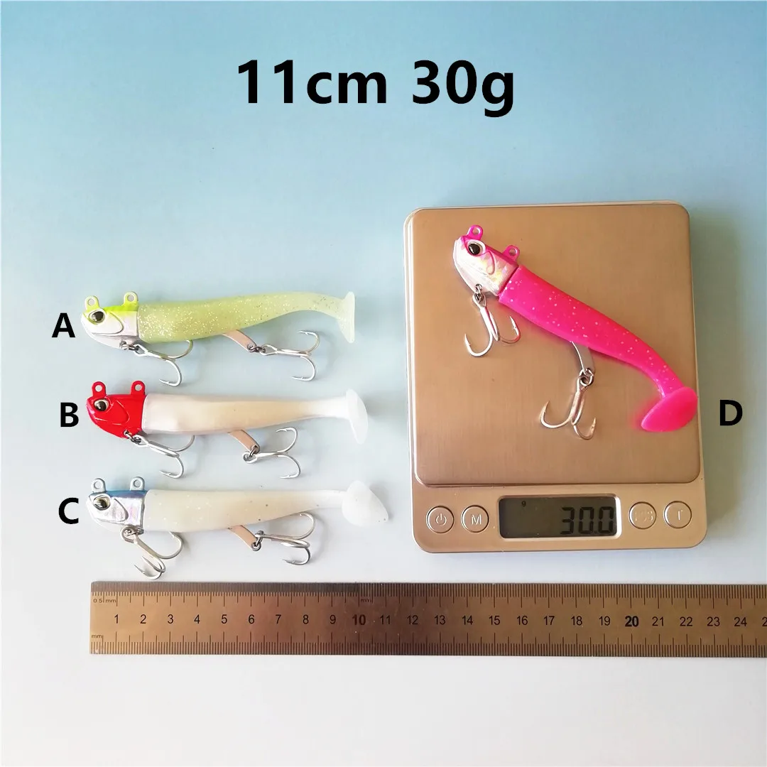 Swolfy 4pcs 11cm 30g minnow jig head fishing lure soft pike lure bass fishing shad soft bait boat seabass bait
Swolfy 4pcs 11cm 30g minnow jig head fishing lure soft pike lure bass fishing shad soft bait boat seabass bait