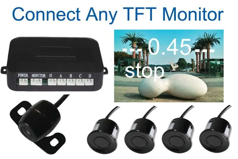 Car Parking Sensor Reverse Backup Radar System, vide parking sensor Auto Reversing Detector4 Sensors with camera
Car Parking Sensor Reverse Backup Radar System, vide parking sensor Auto Reversing Detector4 Sensors with camera
