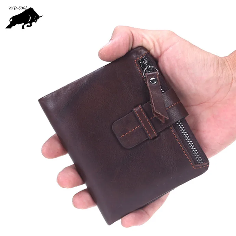 ZYD-COOL 100% Oil Wax Genuine Leather Zipper Pocket Men Vintage Wallets Wallet Fashion Brand Purse Card Holder Coin Purse
ZYD-COOL 100% Oil Wax Genuine Leather Zipper Pocket Men Vintage Wallets Wallet Fashion Brand Purse Card Holder Coin Purse