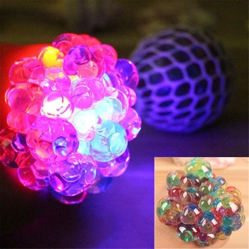 

Flash Glowing Squishy Mesh Grape Ball Autism Squeeze Anti Stress Reliever Toys