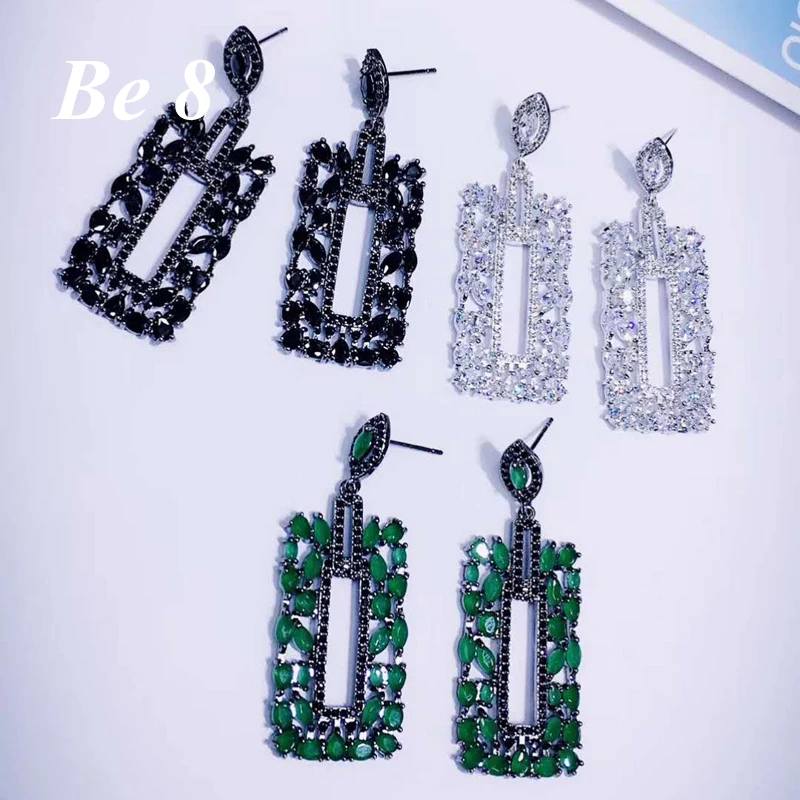 Be8 Brand Sparkling Geometric AAA Crystal Long Drop Earrings For Women Brincos Fashion Jewelry Accessories Party Show Gift E-305
Be8 Brand Sparkling Geometric AAA Crystal Long Drop Earrings For Women Brincos Fashion Jewelry Accessories Party Show Gift E-305