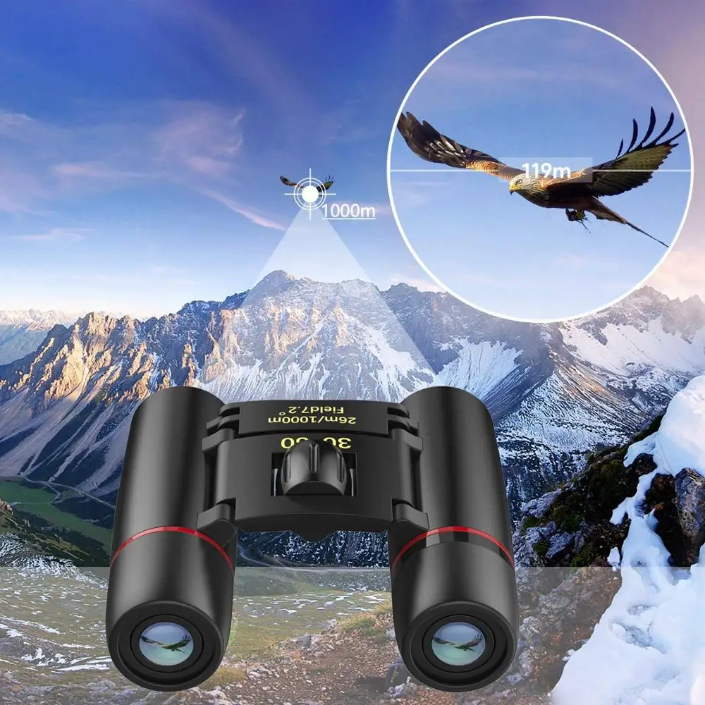 Zoom Telescope 30x60 Folding Binoculars with Low Light Night Vision for outdoor bird watching travelling hunting camping 1000m
Zoom Telescope 30x60 Folding Binoculars with Low Light Night Vision for outdoor bird watching travelling hunting camping 1000m